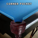 Set of 6 Heavy Duty Leather Billiard Pool Table Pockets for Pool Table - Black Cherry
