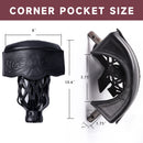 Set of 6 Heavy Duty Leather Billiard Pool Table Pockets for Pool Table - Black