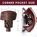 Set of 6 Heavy Duty Leather Billiard Pool Table Pockets for Pool Table - Walnut