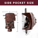 Set of 6 Heavy Duty Leather Billiard Pool Table Pockets for Pool Table - Walnut