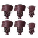 Set of 6 Heavy Duty Leather Billiard Pool Table Pockets for Pool Table - Black Cherry