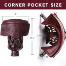 Set of 6 Heavy Duty Leather Billiard Pool Table Pockets for Pool Table - Black Cherry