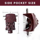 Set of 6 Heavy Duty Leather Billiard Pool Table Pockets for Pool Table - Black Cherry