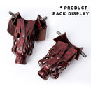 Set of 6 Heavy Duty Leather Billiard Pool Table Pockets for Pool Table - Black Cherry