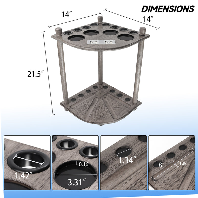 8 Corner-Style Floor Stand Pool Cue Racks with Score Counter (5 Colors)