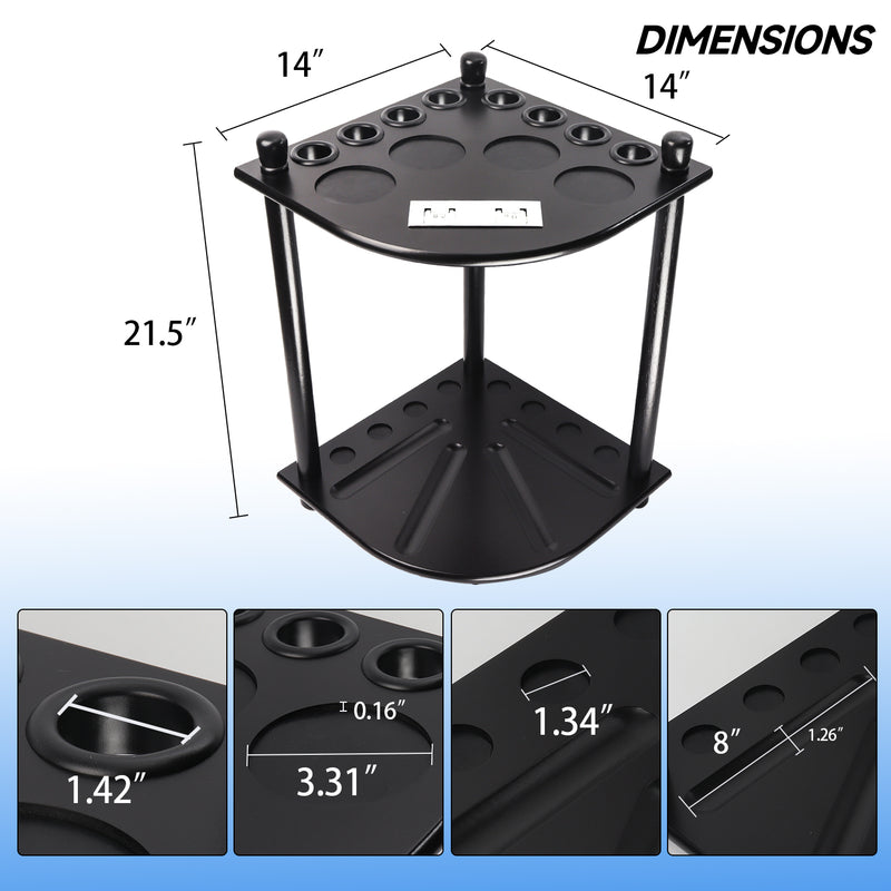 8 Corner-Style Floor Stand Pool Cue Racks with Score Counter (5 Colors)