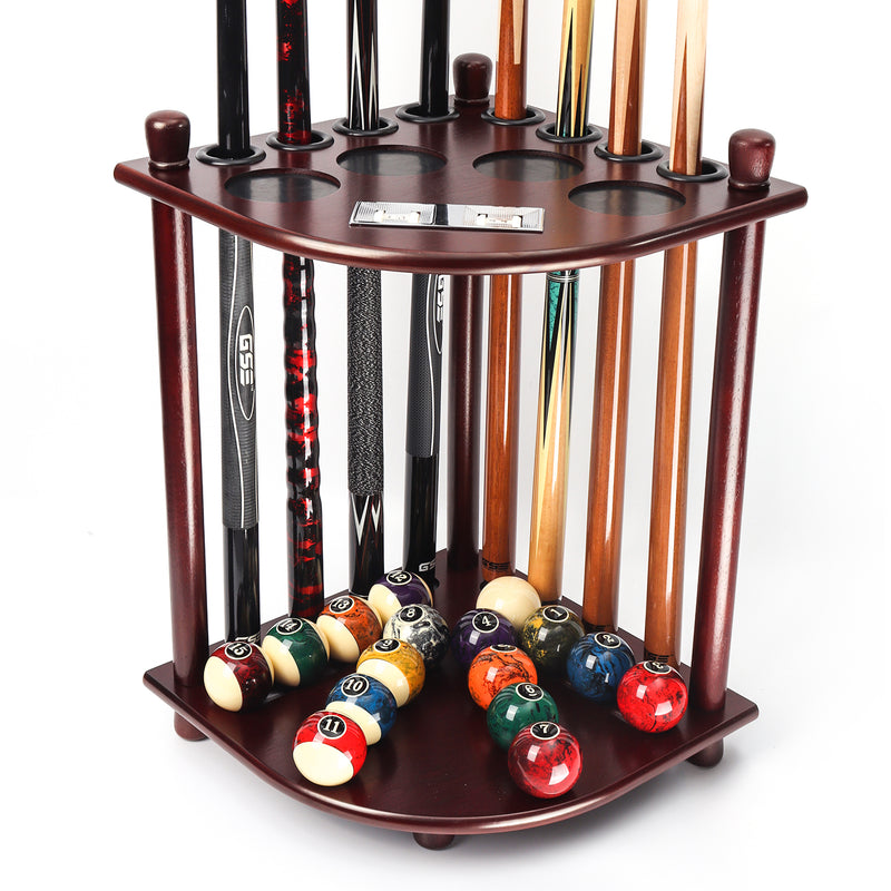 8 Corner-Style Floor Stand Pool Cue Racks with Score Counter (5 Colors)