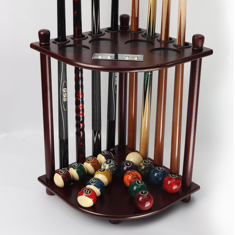 8 Corner-Style Floor Stand Pool Cue Racks with Score Counter (5 Colors)