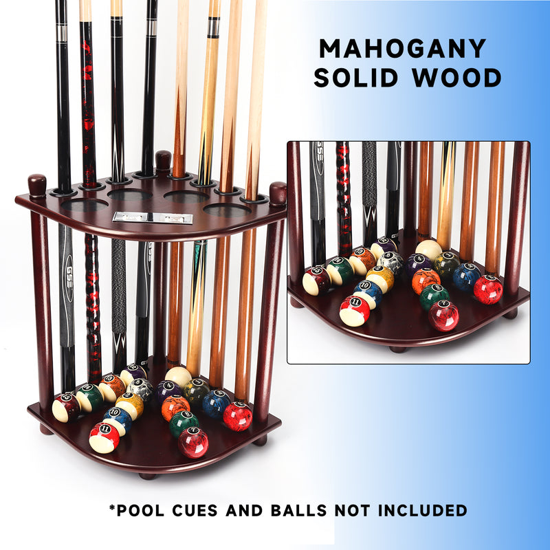 8 Corner-Style Floor Stand Pool Cue Racks with Score Counter, Billiard Cue Rack Only (5 Colors)