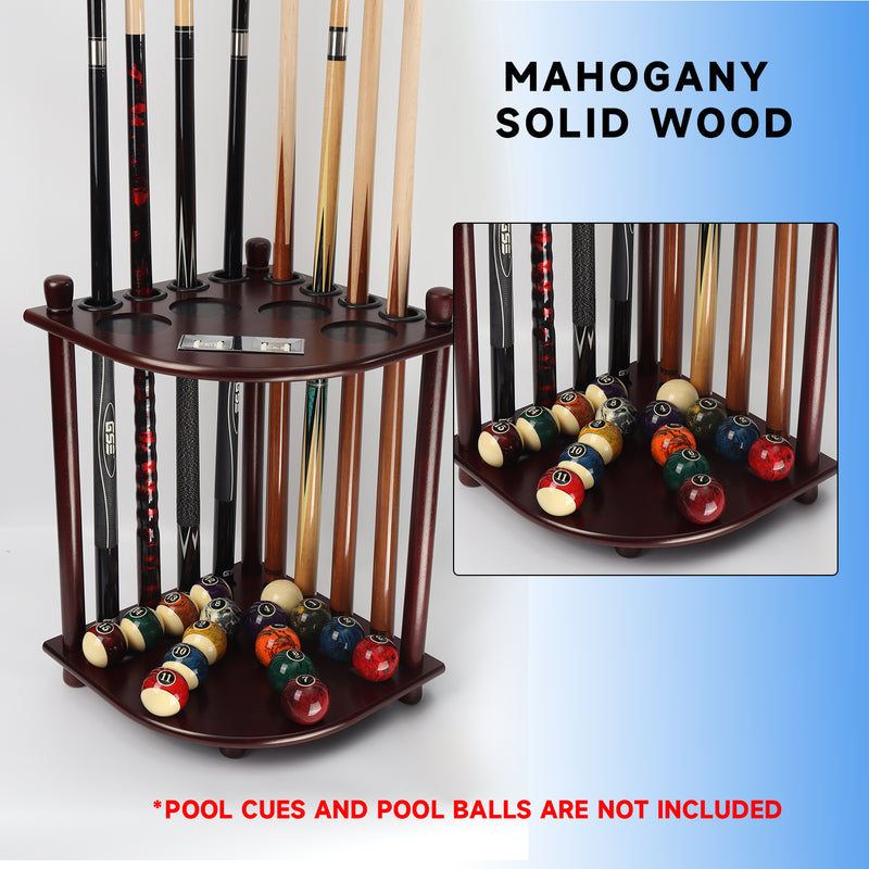 8 Corner-Style Floor Stand Pool Cue Racks with Score Counter (5 Colors)