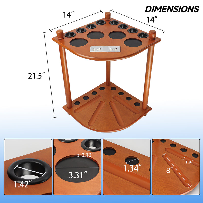 8 Corner-Style Floor Stand Pool Cue Racks with Score Counter (5 Colors)