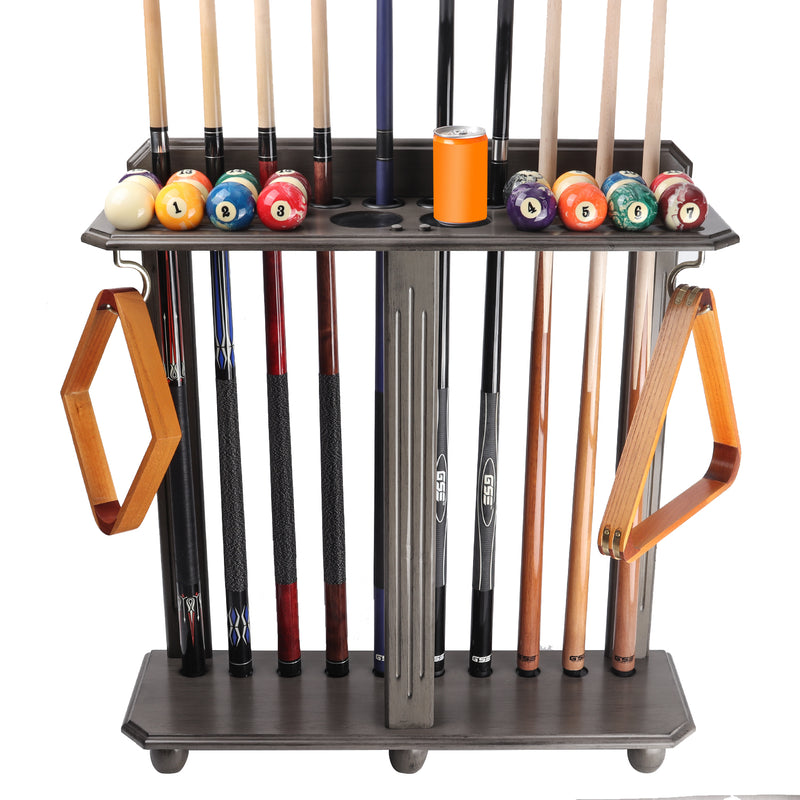 10 Floor Stand Pool Cue Racks Only Holds Full Balls Set, Ball Racks, Drink Holders (5 Colors)