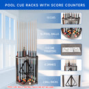 10 Corner Style Pool Cue Rack with Score Counter (5 Colors)