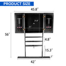 10 Billiard Pool Cue Wall Mounted Rack & Dart Board Cabinet Combination (3 Colors)
