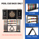 10 Billiard Pool Cue Wall Mounted Rack & Dart Board Cabinet Combination (3 Colors)