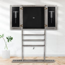 10 Billiard Pool Cue Wall Mounted Rack & Dart Board Cabinet Combination (3 Colors)