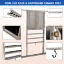 10 Billiard Pool Cue Wall Mounted Rack & Dart Board Cabinet Combination (3 Colors)