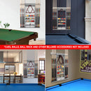 8 Wall Pool Cue Rack with Score Counter and Metal Hook, Billiard Pool Cue Rack Only (4 Colors) - Three-Wins Imports, LLC