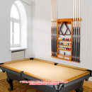 8 Wall Pool Cue Rack with Score Counter and Metal Hook, Billiard Pool Cue Rack Only (4 Colors) - Three-Wins Imports, LLC