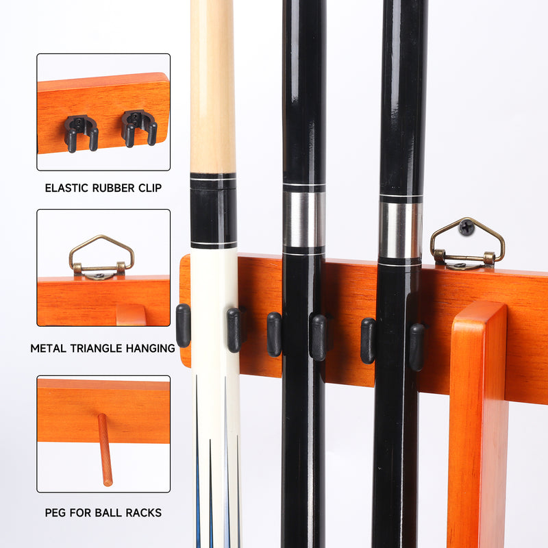 8 Wall Pool Cue Rack with Score Counter and Metal Hook, Billiard Pool Cue Rack Only  (5 Colors)