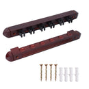 2-Piece 6 Billiard Pool Cue Stick Wall Rack, Wall Mounted Holders (4 Colors)
