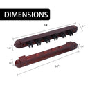 2-Piece 6 Billiard Pool Cue Stick Wall Rack, Wall Mounted Holders (4 Colors)