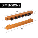 2-Piece 6 Billiard Pool Cue Stick Wall Rack, Wall Mounted Holders (4 Colors)