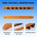 2-Piece 6 Billiard Pool Cue Stick Wall Rack, Wall Mounted Holders (4 Colors)