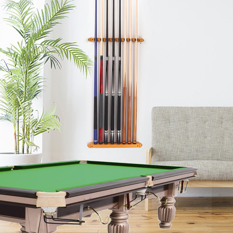 2-Piece 8 Billiard Pool Cue Stick Wall Rack,  Wall Mounted Holders (4 Colors)