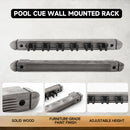 2-Piece 6 Billiard Pool Cue Stick Wall Rack, Wall Mounted Holders (4 Colors)