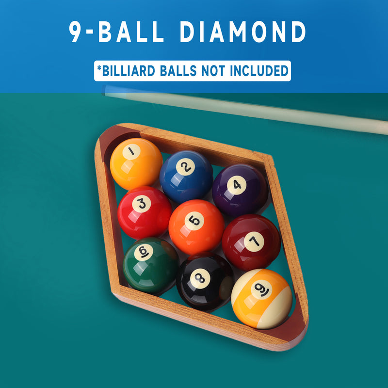 2-Tone Solid Wood Billiard Pool 8-Ball Triangle & 9-Ball Diamond Pool Ball Racks for 2-1/4" Pool Balls