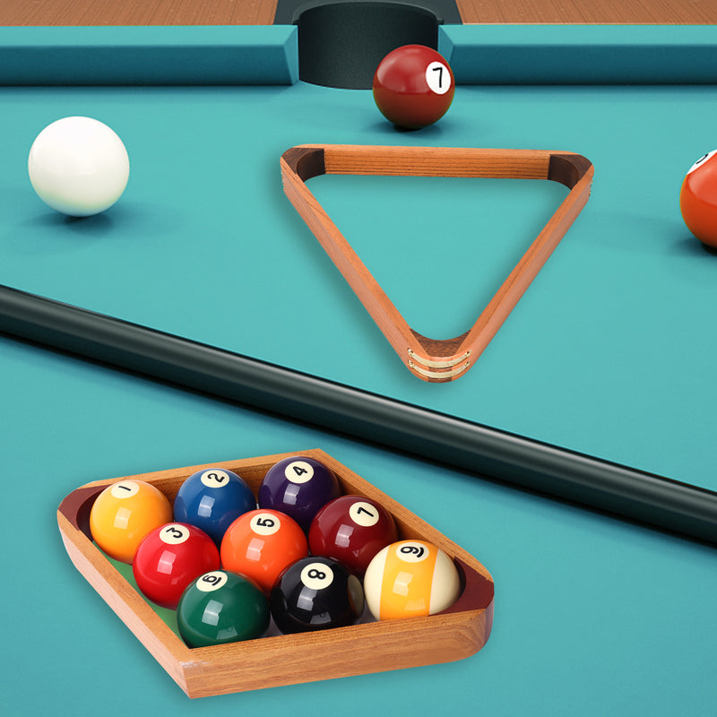 2-Tone Solid Wood Billiard Pool 8-Ball Triangle & 9-Ball Diamond Pool Ball Racks