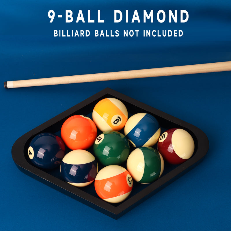 Solid Wood 9-Ball Diamond Pool Ball Rack (2 Colors)