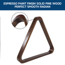 Espresso Solid Wood 8-Ball Triangle Ball Rack for 2-1/4" Pool Balls, Billiard Ball Rack for Pool Table