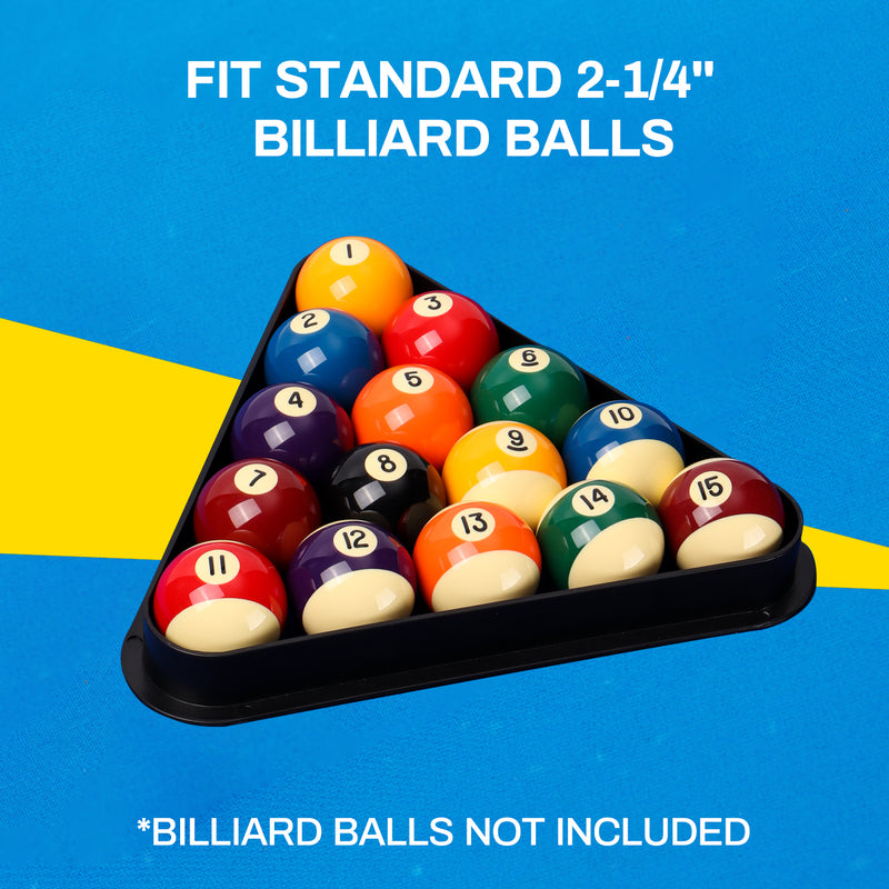 Black Plastic Billiard Pool Ball 8 Ball Triangle & 9 Ball Diamond Rack for 2-1/4" Pool Balls
