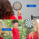 18" 2-in-1 Flocking Dartboard Game Set, Bullseye and Dart Board Games Set