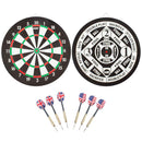 18" 2-in-1 Bound Paper Baseball Dart Board Set with Steel Tip Darts