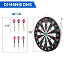 18" 2-in-1 Bound Paper Baseball Dart Board Set with Steel Tip Darts