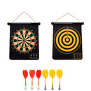 2-in-1 Wall-Mounted Magnetic Traditional & Target Bull Eye Dartboard Game Set