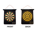 2-in-1 Wall-Mounted Magnetic Traditional & Target Bull Eye Dartboard Game Set