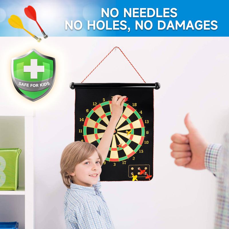 Double-Sided Magnetic Baseball/Dartboard Game Set with 6 Safe Darts for Teens Boy, Boys Toys