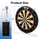 18" Bristle Dartboard Set with Steel Tip Darts and Chalk & Dry Erase Scoreboard