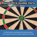 18" Bristle Dartboard Set with Steel Tip Darts and Chalk & Dry Erase Scoreboard