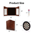 Deluxe Dartboard Cabinet with Sisal/Bristle Dartboard, Dart Scoreboard, and Steel Tip Darts