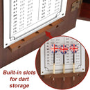 Deluxe Dartboard Cabinet with Sisal/Bristle Dartboard, Dart Scoreboard, and Steel Tip Darts