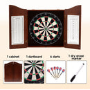 Deluxe Dartboard Cabinet with Sisal/Bristle Dartboard, Dart Scoreboard, and Steel Tip Darts