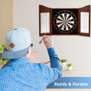 Deluxe Dartboard Cabinet with Sisal/Bristle Dartboard, Dart Scoreboard, and Steel Tip Darts