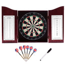 Deluxe Dartboard Cabinet with Sisal/Bristle Dartboard, Dart Scoreboard, and Steel Tip Darts