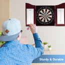 Deluxe Dartboard Cabinet with Sisal/Bristle Dartboard, Dart Scoreboard, and Steel Tip Darts