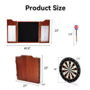 Dartboard Cabinet with Sisal/Bristle Dartboard, Dart Scoreboard, and Steel Tip Darts